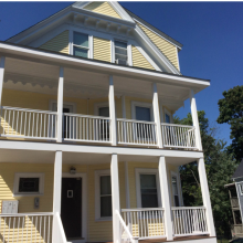 The front of one of Hildebrand's residential buildings.